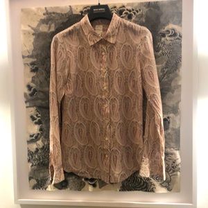 J crew paisley silk blouse . Soft . The perfect shirt